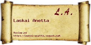 Laskai Anetta névjegykártya